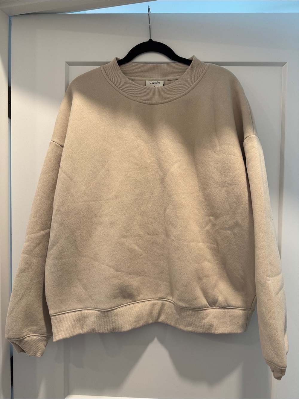 Oversized Crewneck Sweater - Beige